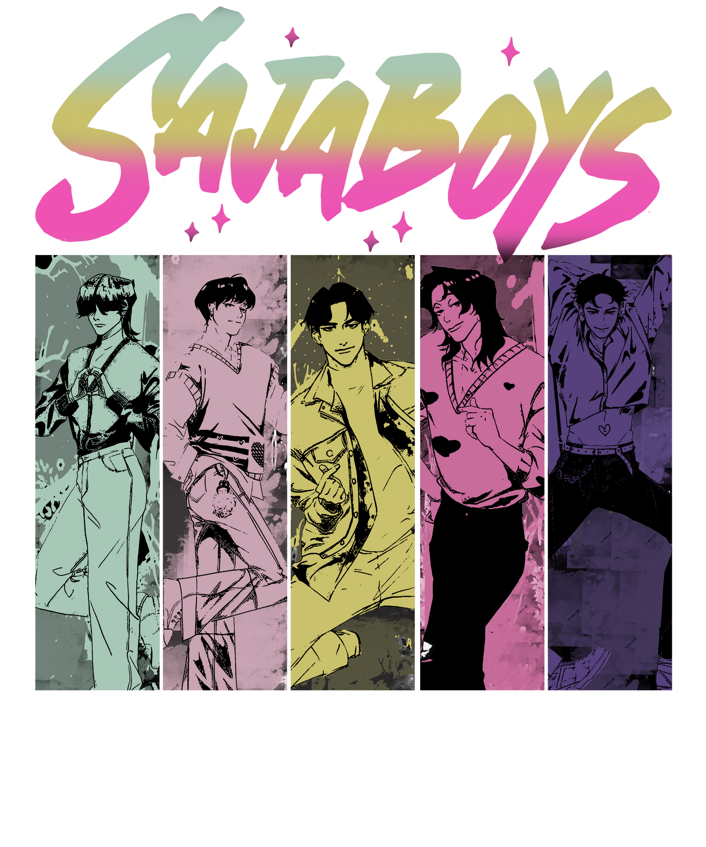 Iron On DTF Transfers For T-Shirt Clothes about 20cm 5 to choice from