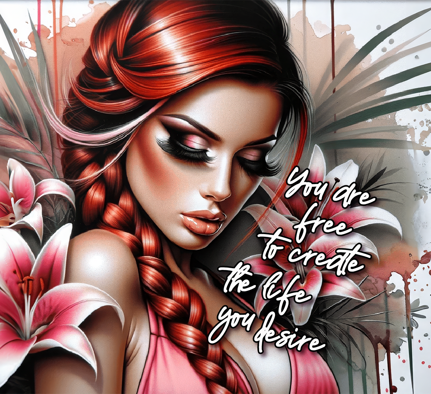 20 Oz Skinny Tumblers Affirmation Girl design 20 image to choice from
