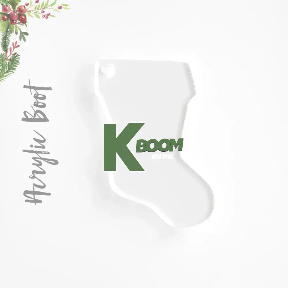 ACRYLIC CHRISTMAS ORNAMENTS BLANK BOOT Blanks