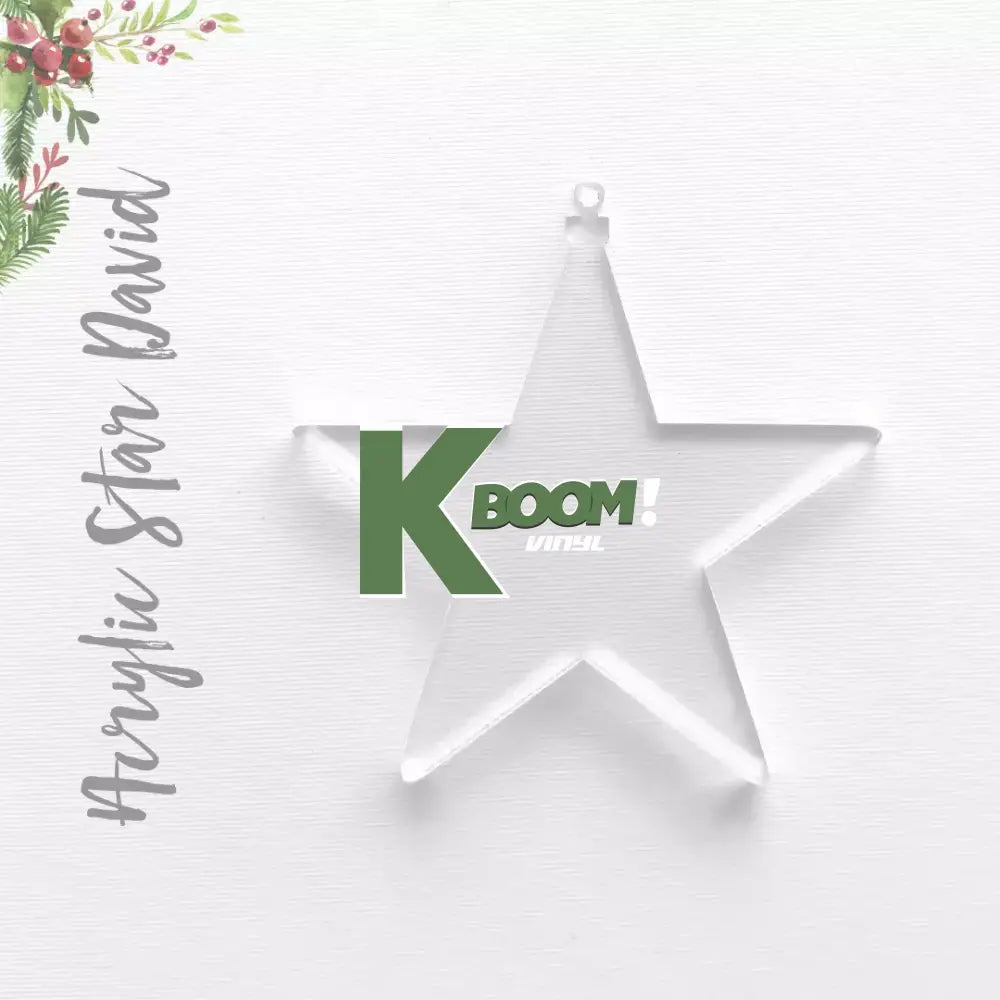 ACRYLIC CHRISTMAS ORNAMENTS BLANK STAR DAVID Blanks