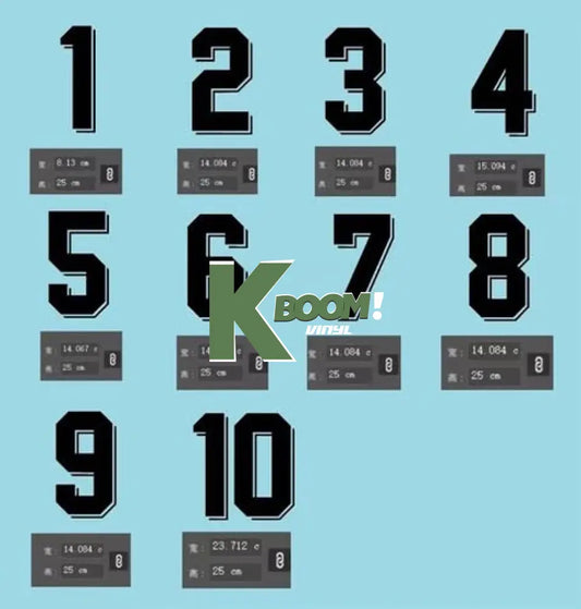 Iron On DTF Numbers Letters Sports Football Soccer Jersey Uniforms T-Shirts White /black