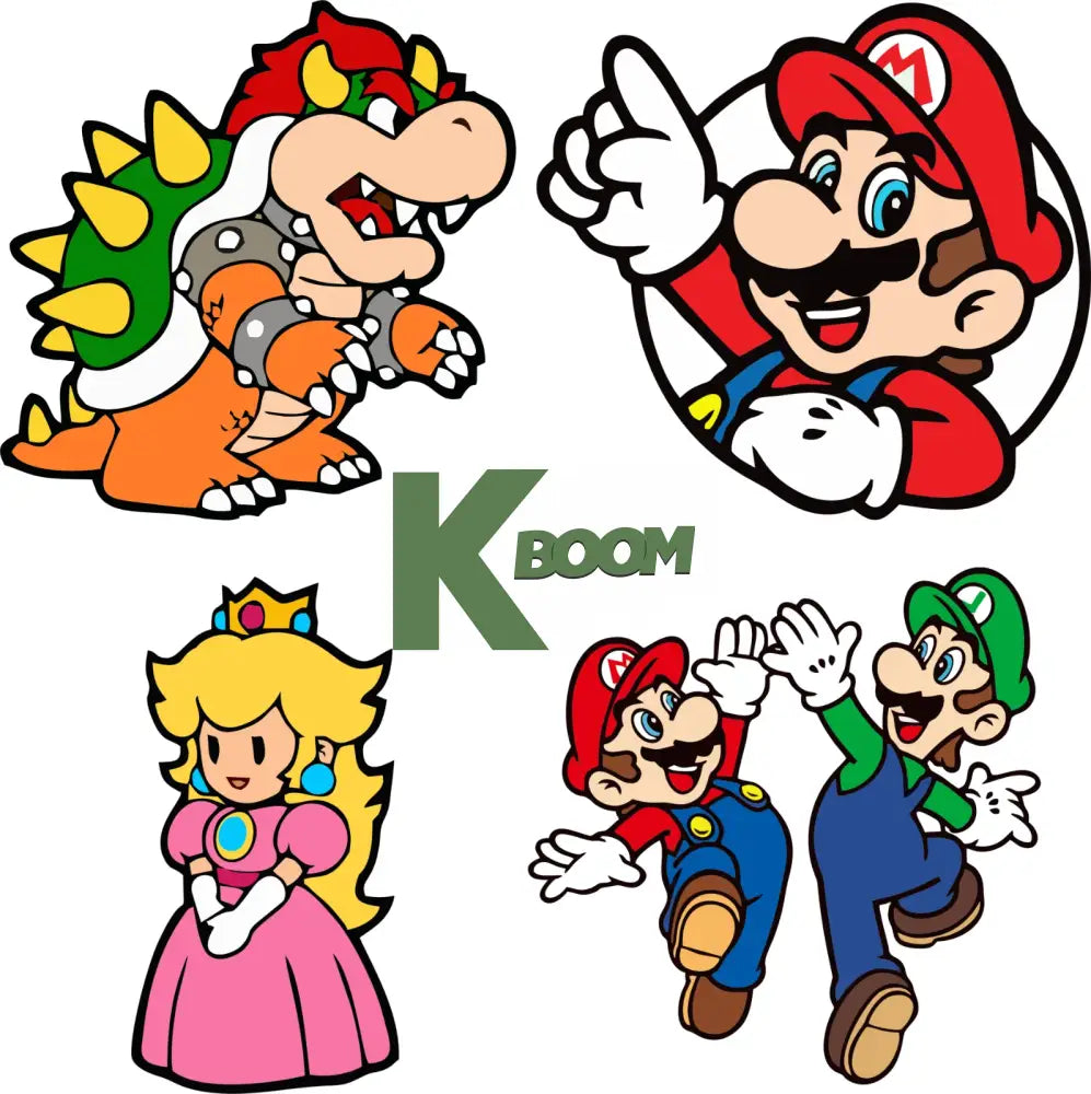 Iron On DTF Transfers For T-Shirt 15cm each image minions Mario 3 DTF Transfers