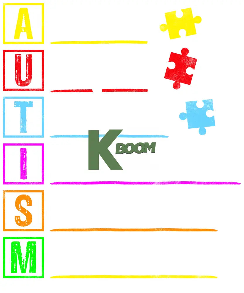 Iron On DTF Transfers For T-Shirt Clothes about 15cm Autism 1 DTF Transfers