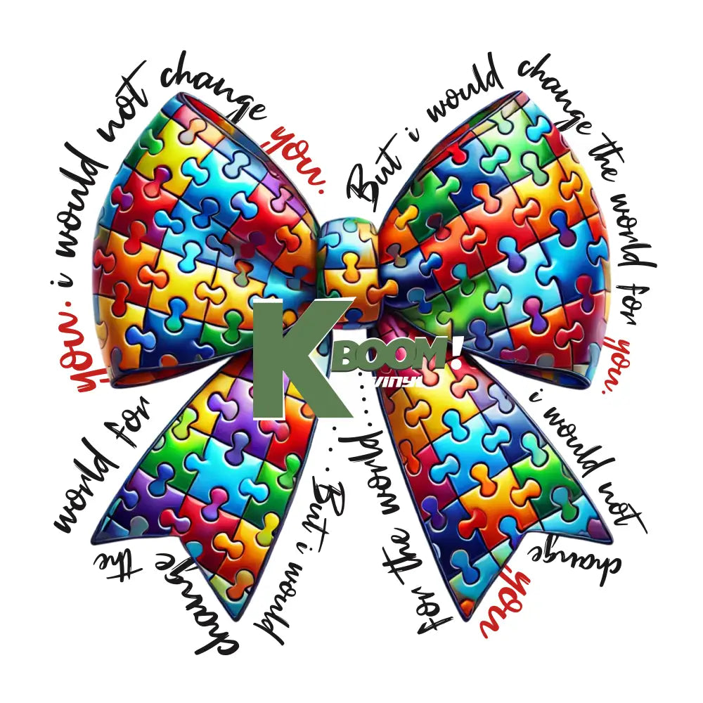 Iron On DTF Transfers For T-Shirt Clothes about 15cm Autism 2 DTF Transfers