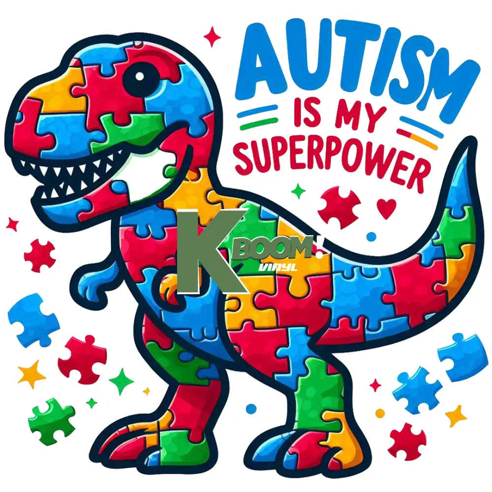 Iron On DTF Transfers For T-Shirt Clothes about 15cm Autism 3 DTF Transfers