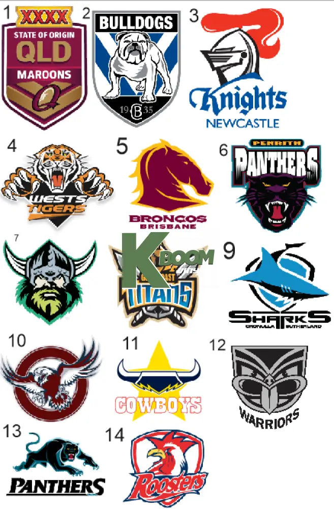 Iron On DTF Transfers For T-Shirt Clothes about 8cm - 10cm a logo NRL 1 DTF Transfers