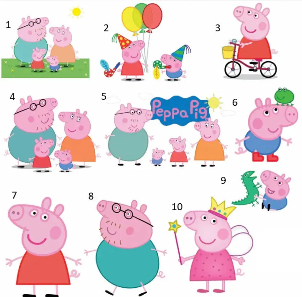 Iron On DTF Transfers For T-Shirt Clothes about 8cm - 10cm a logo Peppa Pig DTF Transfers