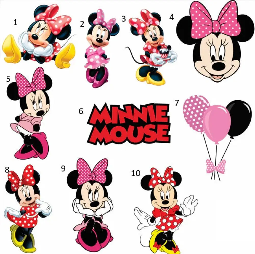 Iron On DTF Transfers For T-Shirt Clothes about 8cm - 10cm Minnie Mouse DTF Transfers