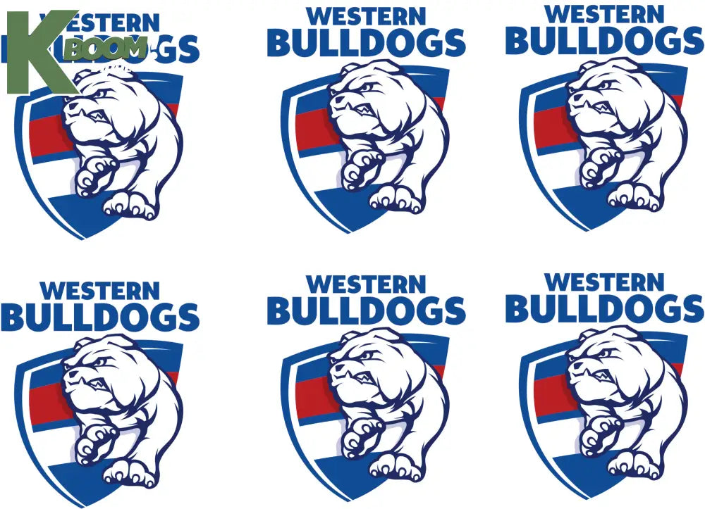 Iron on Transfer x 6 - AFL Western Bulldogs