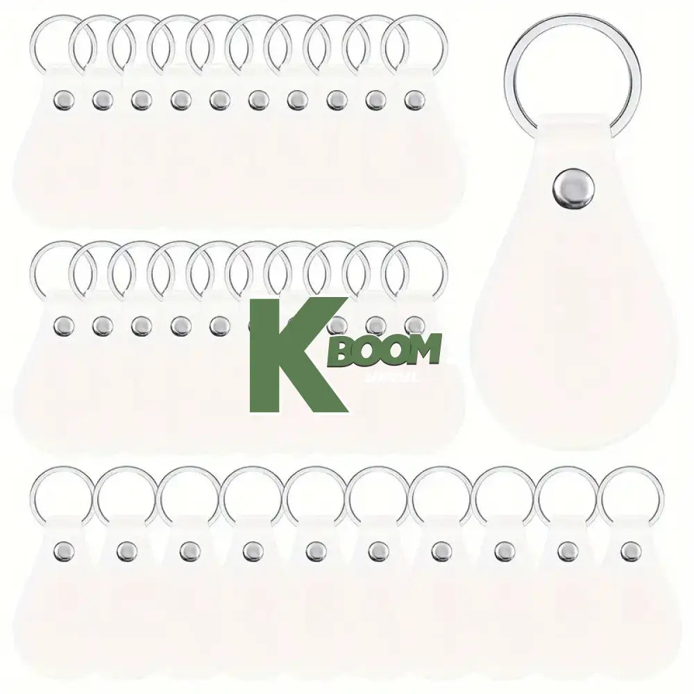 PU Leather Key Fob Blanks White