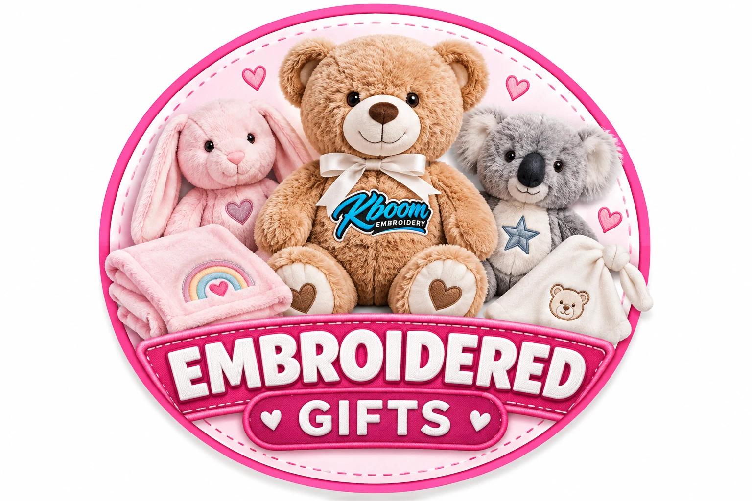 Kboom embroidered gifts badge