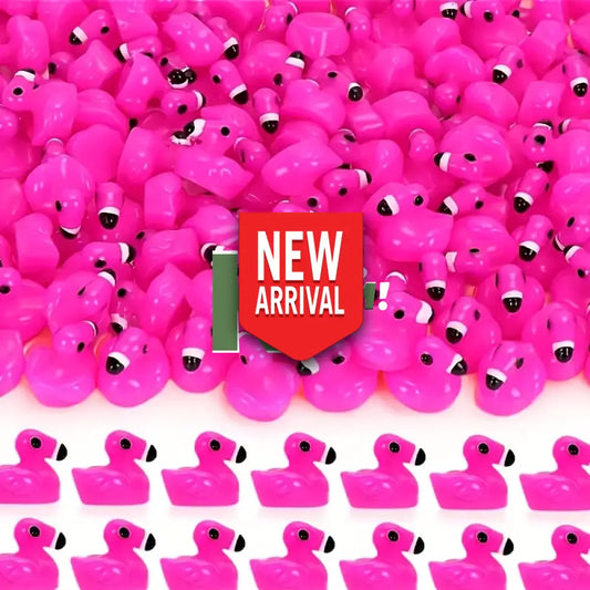 10 x Pink Flamingo Resin Ducks