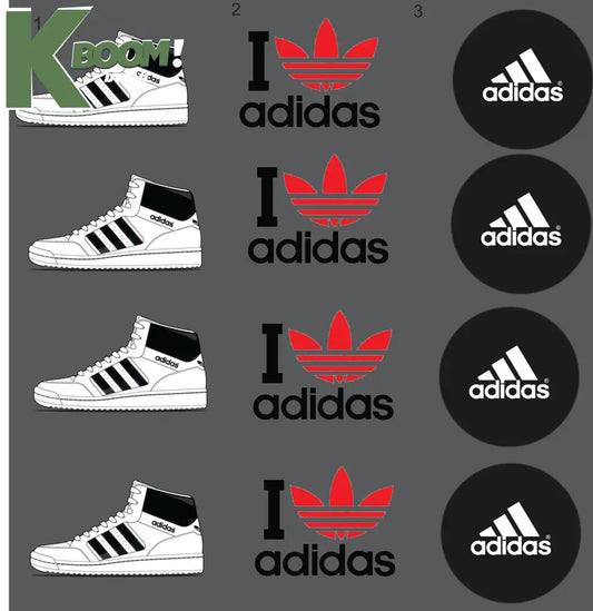 12 X Adidas VARIATIONS IRON ON HEAT TRANSFER SPORT