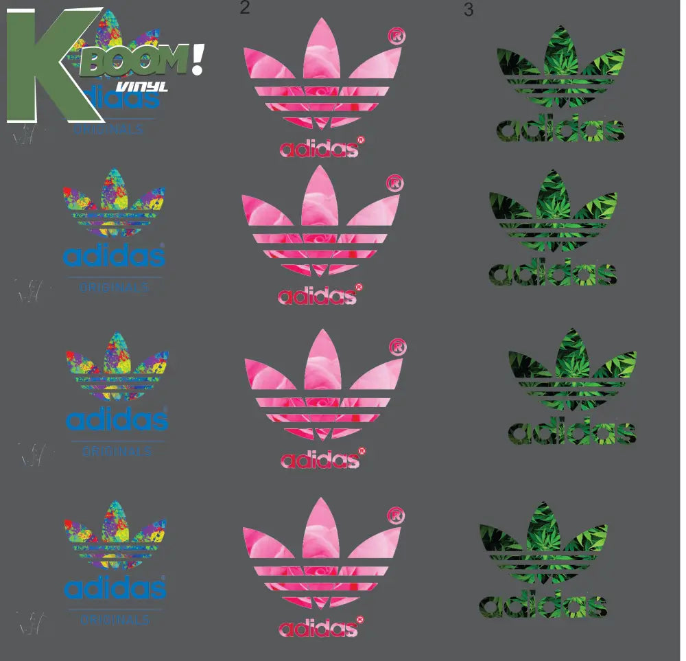12 X Adidas VARIATIONS IRON ON HEAT TRANSFER SPORT