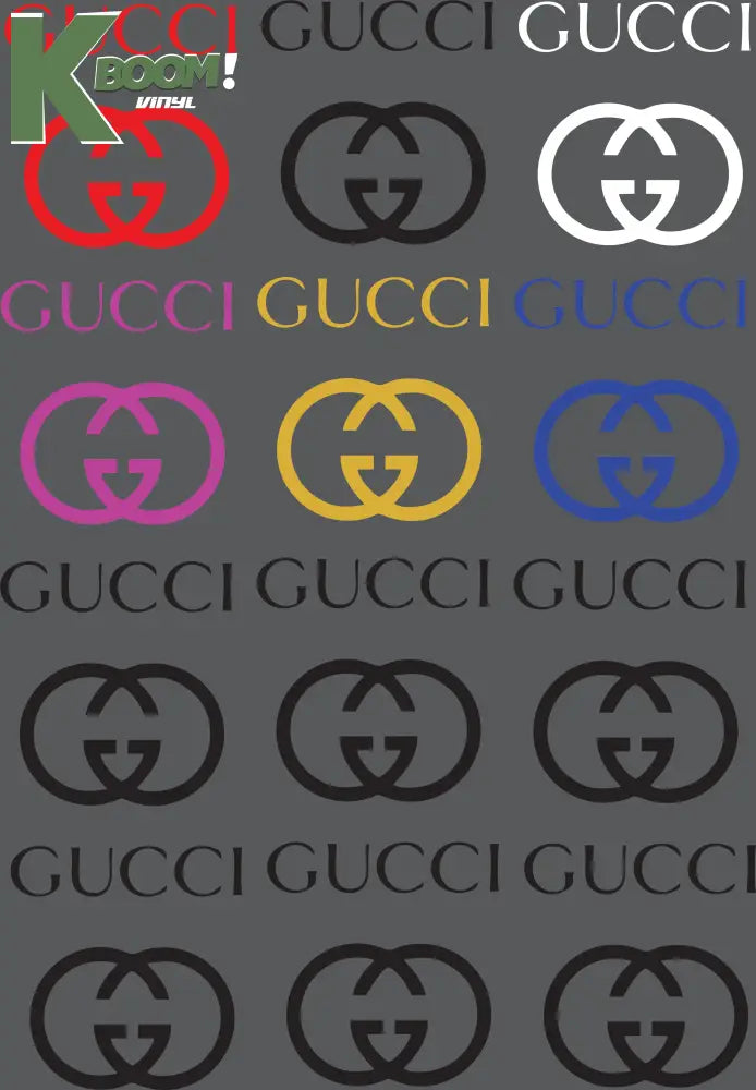 12 X Gucci VARIATIONS IRON ON HEAT TRANSFER SPORT