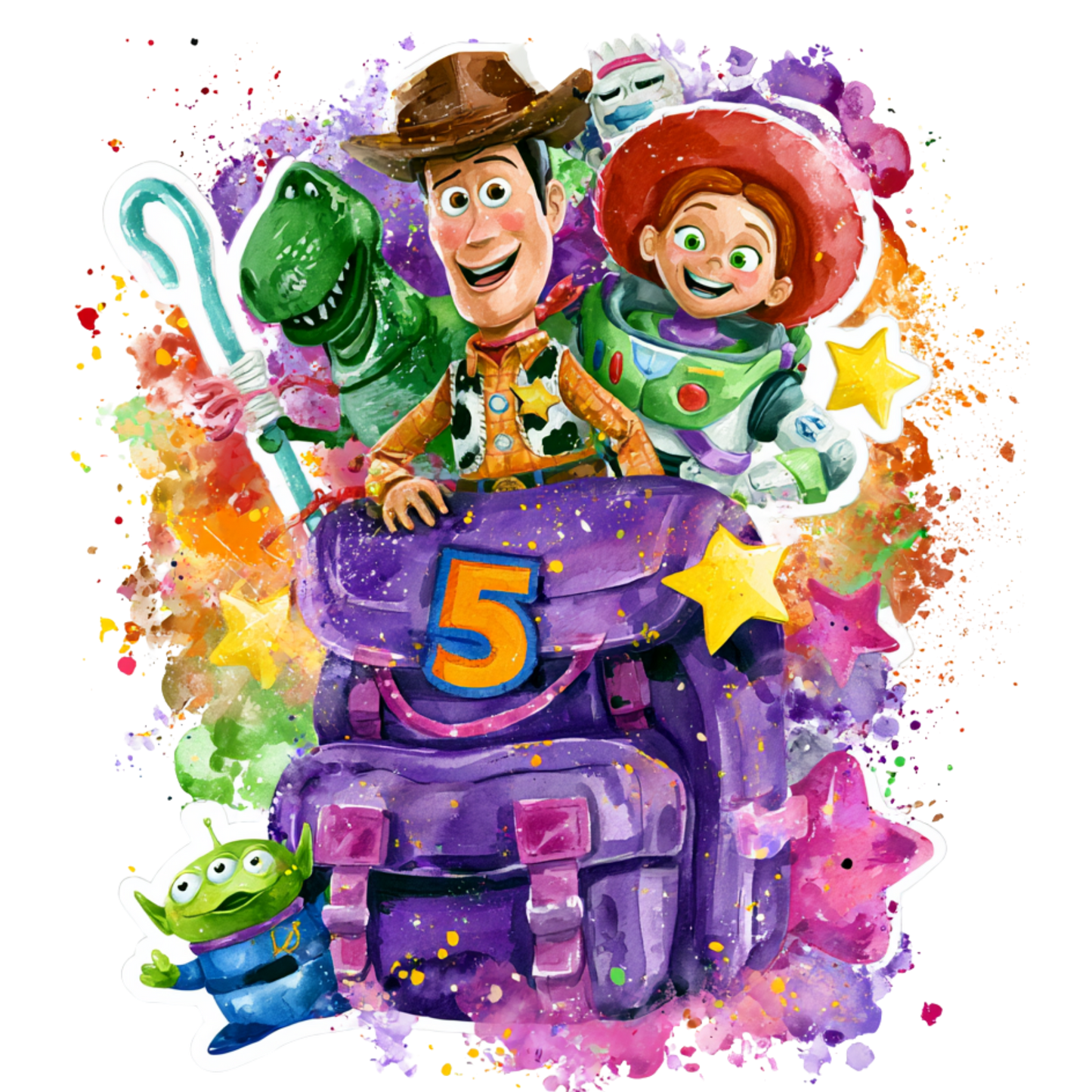 Iron On DTF Transfers For T-Shirt Clothes about 22cm 10 to choice from Toy Story 5