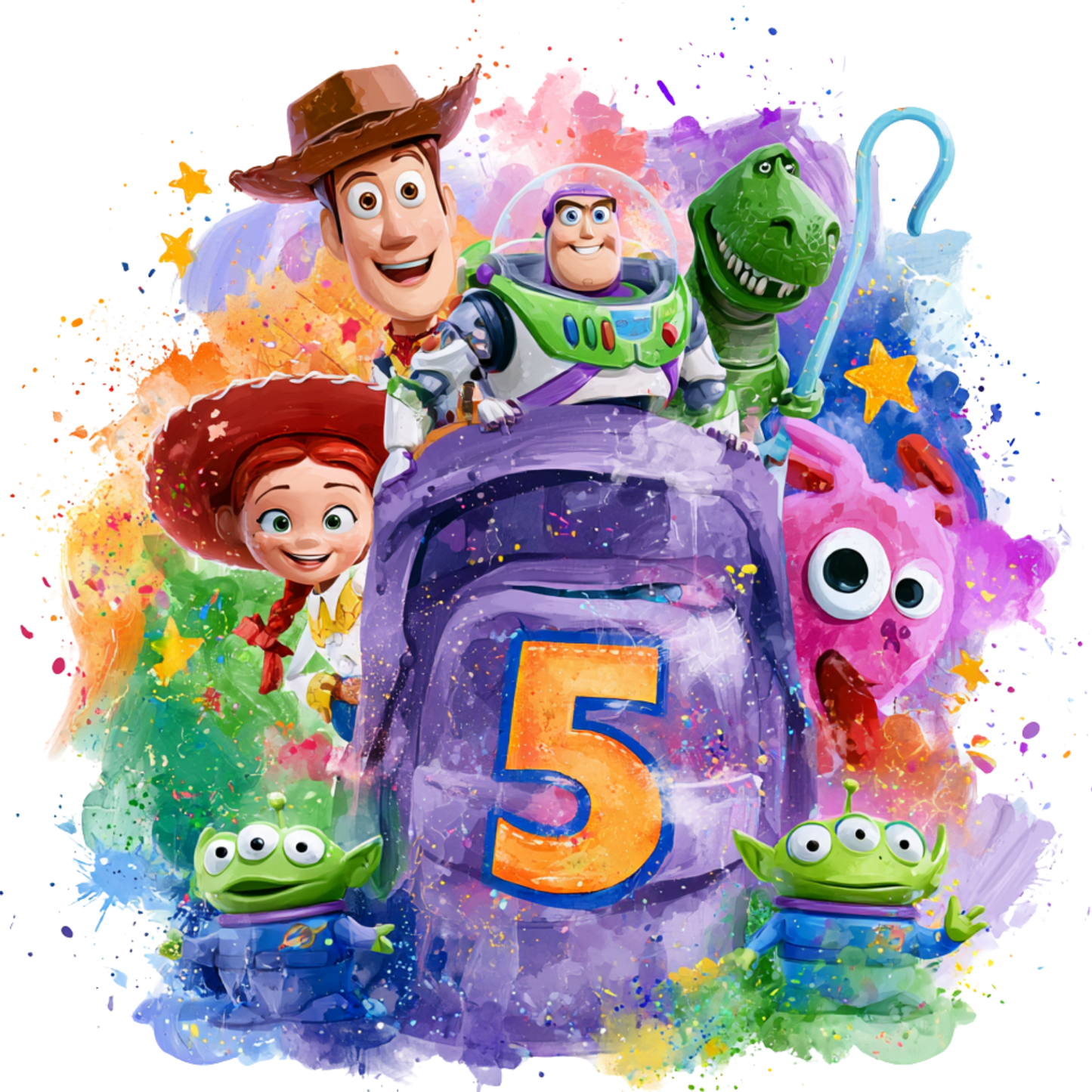 Iron On DTF Transfers For T-Shirt Clothes about 22cm 10 to choice from Toy Story 5