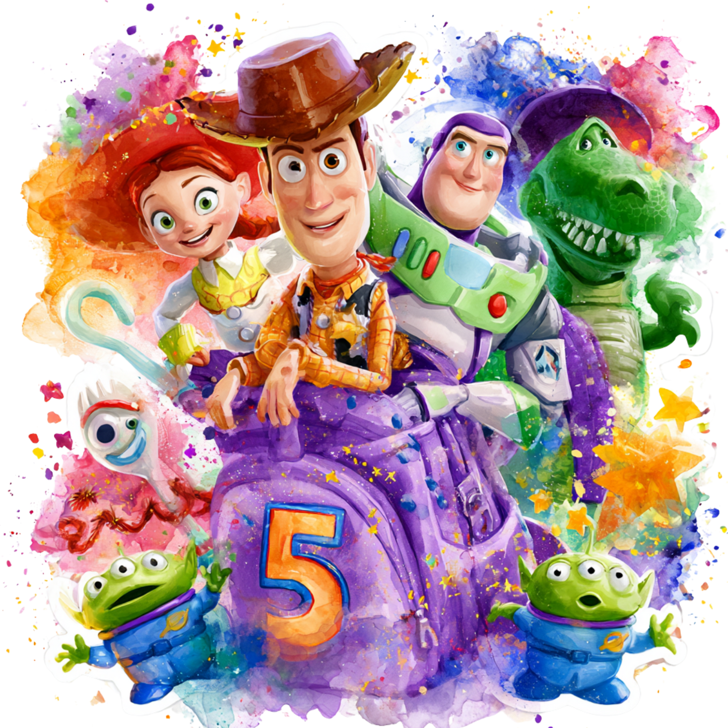 Iron On DTF Transfers For T-Shirt Clothes about 22cm 10 to choice from Toy Story 5