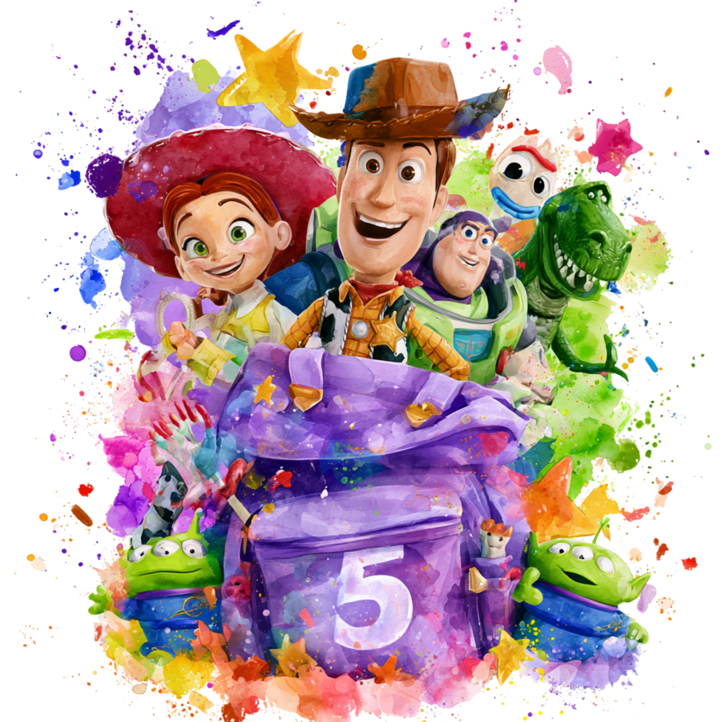 Iron On DTF Transfers For T-Shirt Clothes about 22cm 10 to choice from Toy Story 5