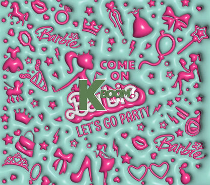 20 Oz Skinny Tumblers 3D Barbie A4 4 image to choice from 3