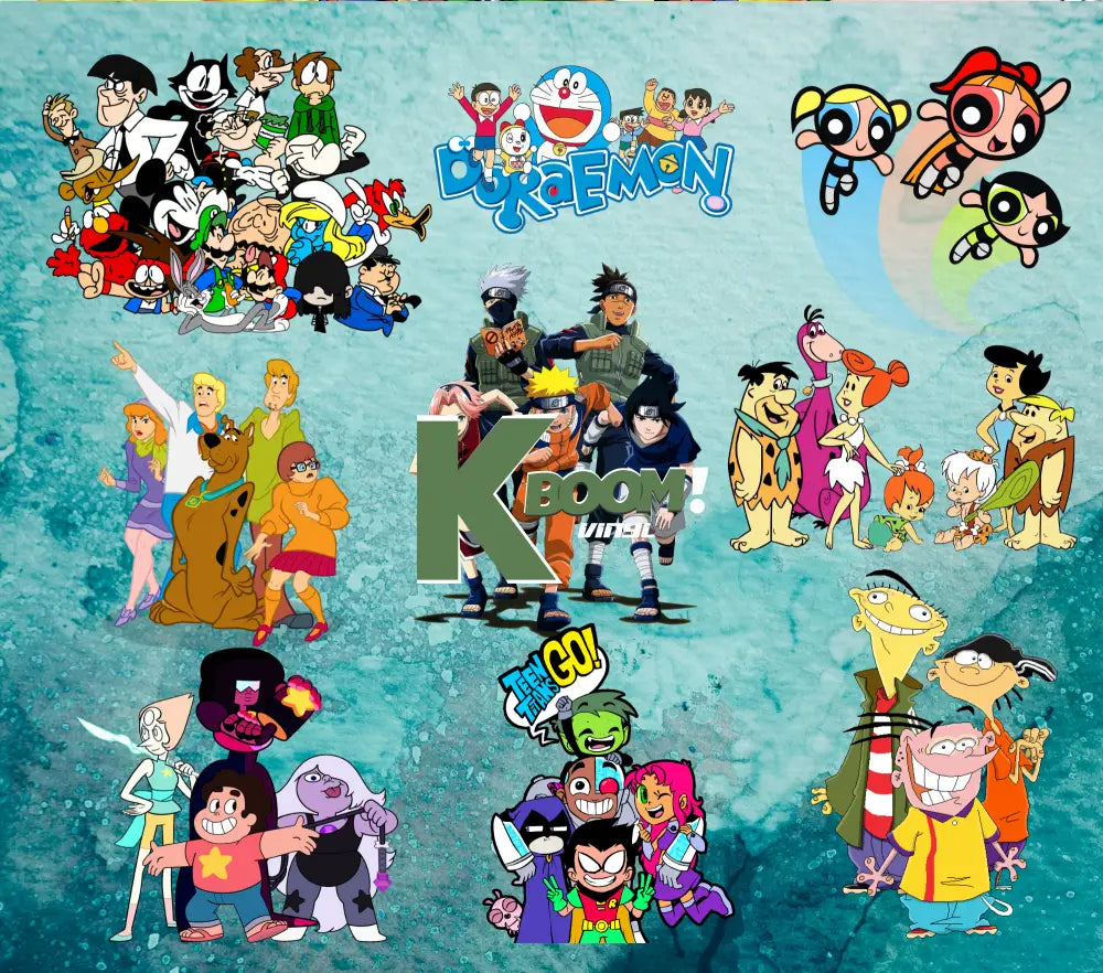 20 Oz Skinny Tumblers 90s cartoon design 1 41 image to choice from 12