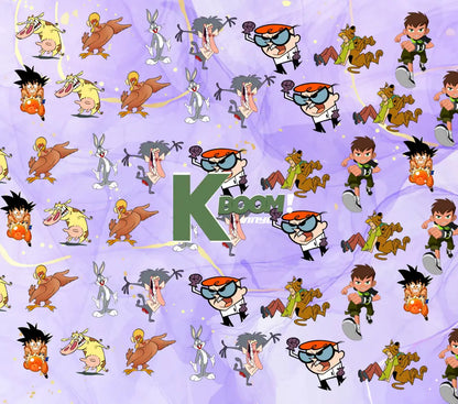 20 Oz Skinny Tumblers 90s cartoon design 1 41 image to choice from 15