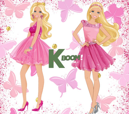 20 Oz Skinny Tumblers Barbie design 2 30 image to choice from 10