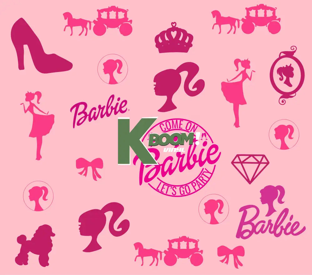 20 Oz Skinny Tumblers Barbie design 2 30 image to choice from 24