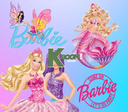 20 Oz Skinny Tumblers Barbie design 2 30 image to choice from 2