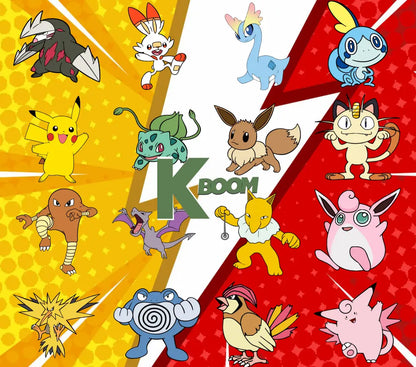 20 Oz Skinny Tumblers Pokémon design 1 30 image to choice from 12