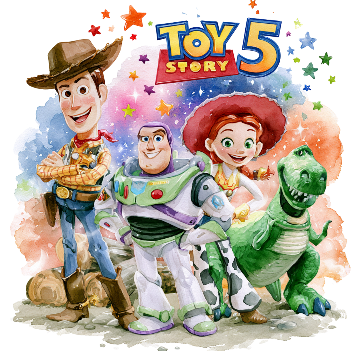 Iron On DTF Transfers For T-Shirt Clothes about 22cm 10 to choice from Toy Story 5