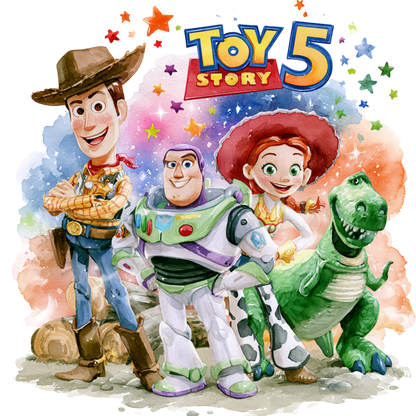 Iron On DTF Transfers For T-Shirt Clothes about 22cm 10 to choice from Toy Story 5