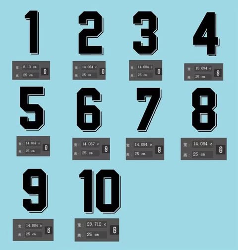 Iron On DTF Numbers Letters Sports Football Soccer Jersey Uniforms T-Shirts White /black