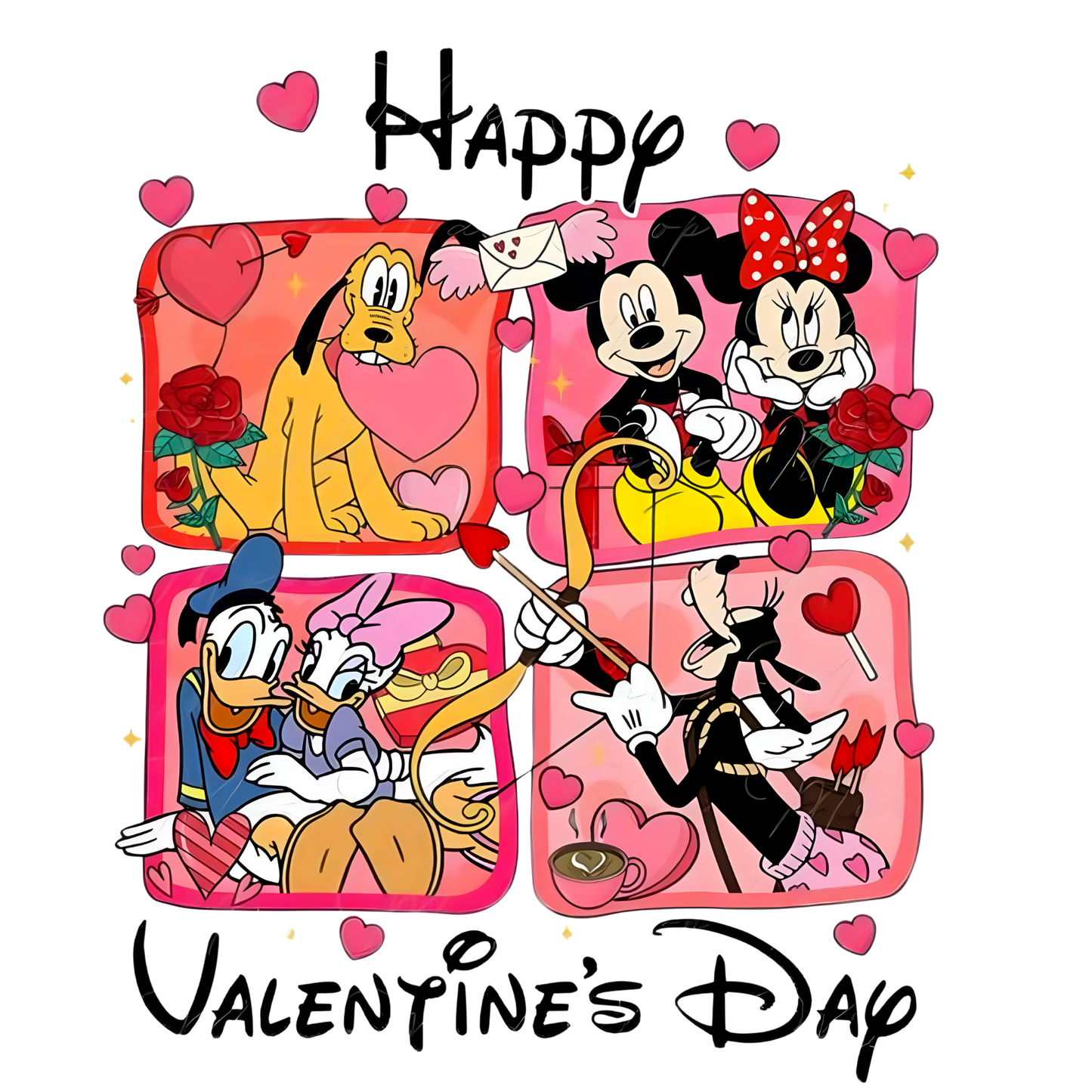 Iron On DTF Transfers For T-Shirt Clothes about 22cm 10 to choice from Valentines