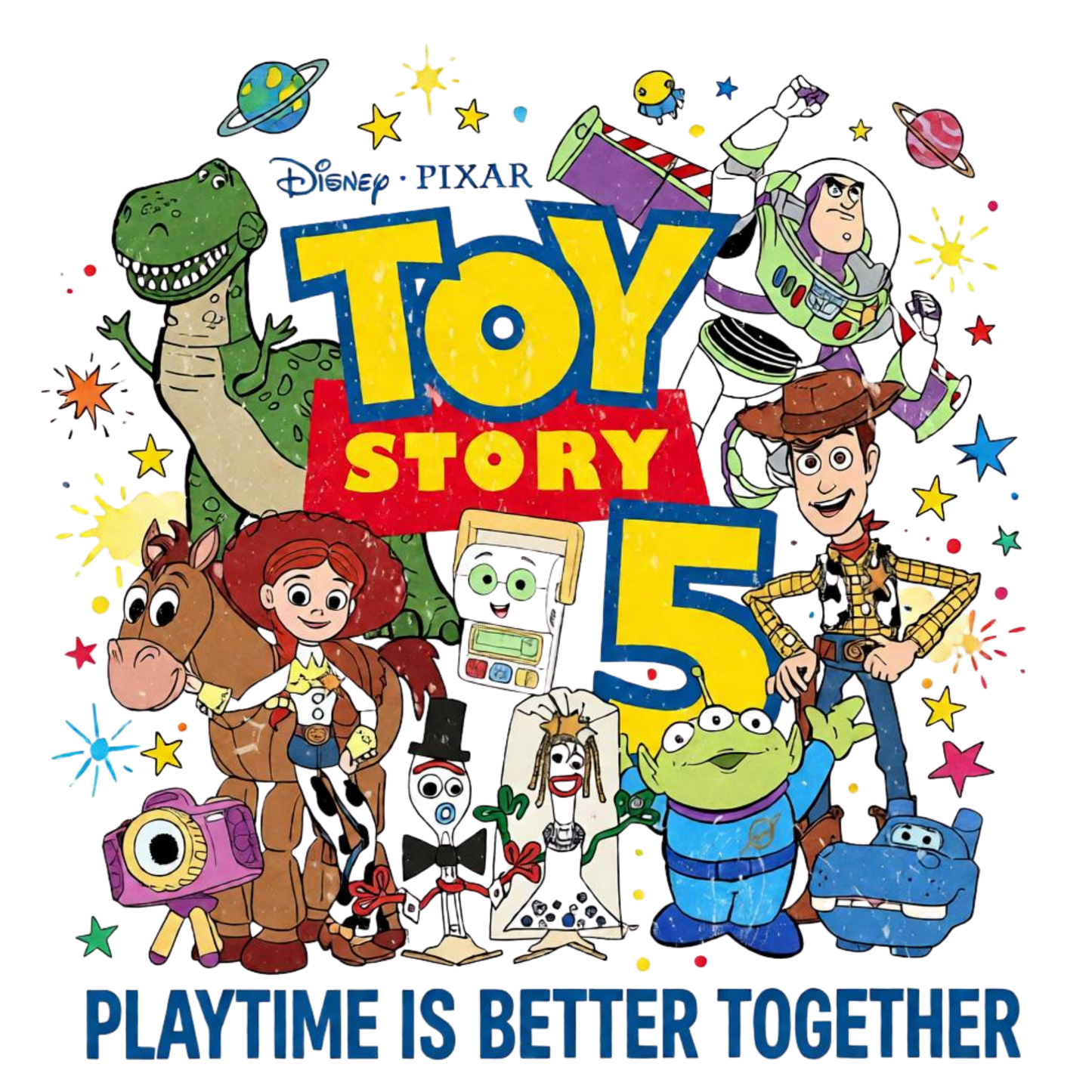 Iron On DTF Transfers For T-Shirt Clothes about 22cm 10 to choice from Toy Story 5