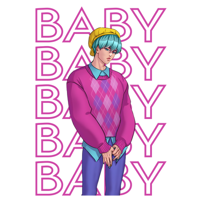 Iron On DTF Transfers For T-Shirt Clothes about 20cm 5 to choice from