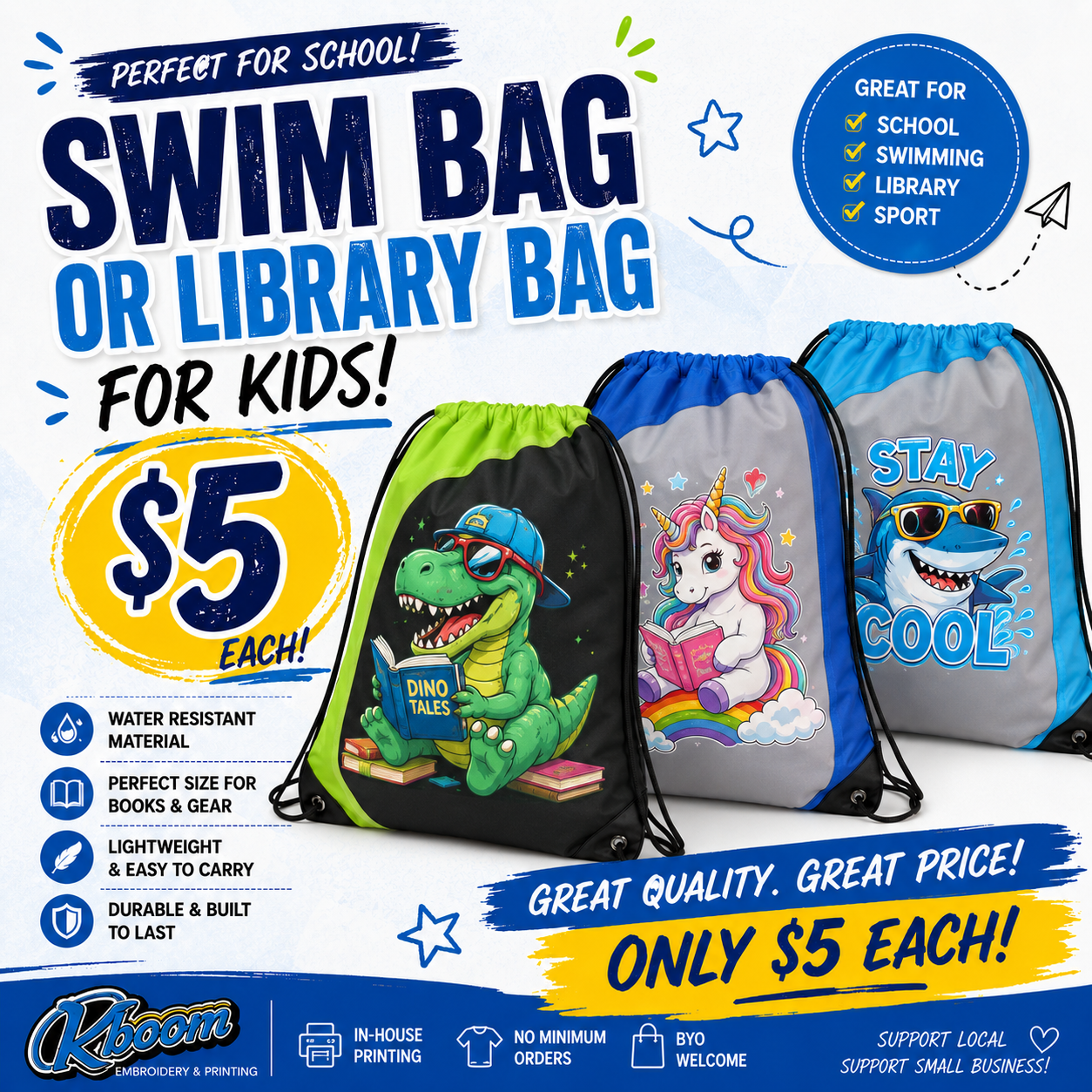 Swim Bag Or Library Bag + Print