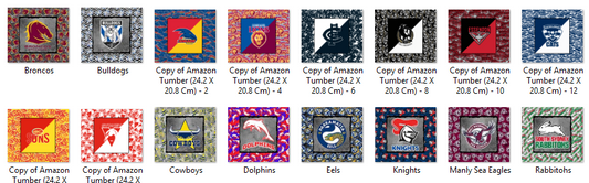 Sublimation prints package / Ready to press 16pc (46) AFL/NRL 1