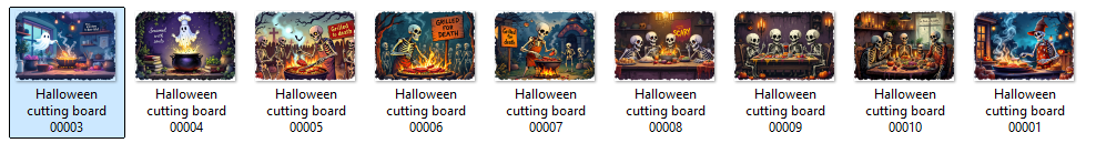 Sublimation prints package / Ready to press 9pc (3) Cutting Board's