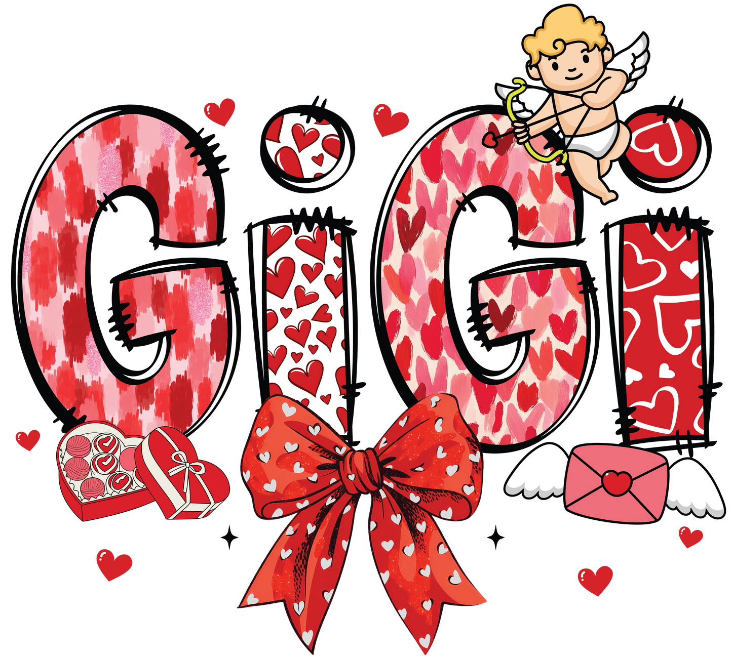 Iron On DTF Transfers For T-Shirt Clothes about 22cm 10 to choice from Valentines