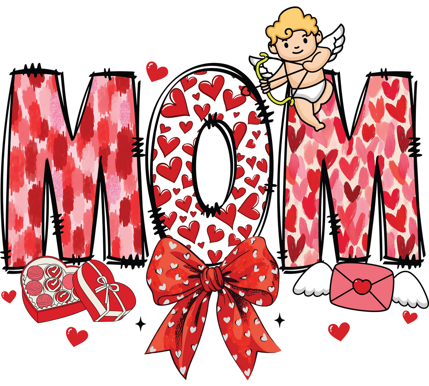 Iron On DTF Transfers For T-Shirt Clothes about 22cm 10 to choice from Valentines