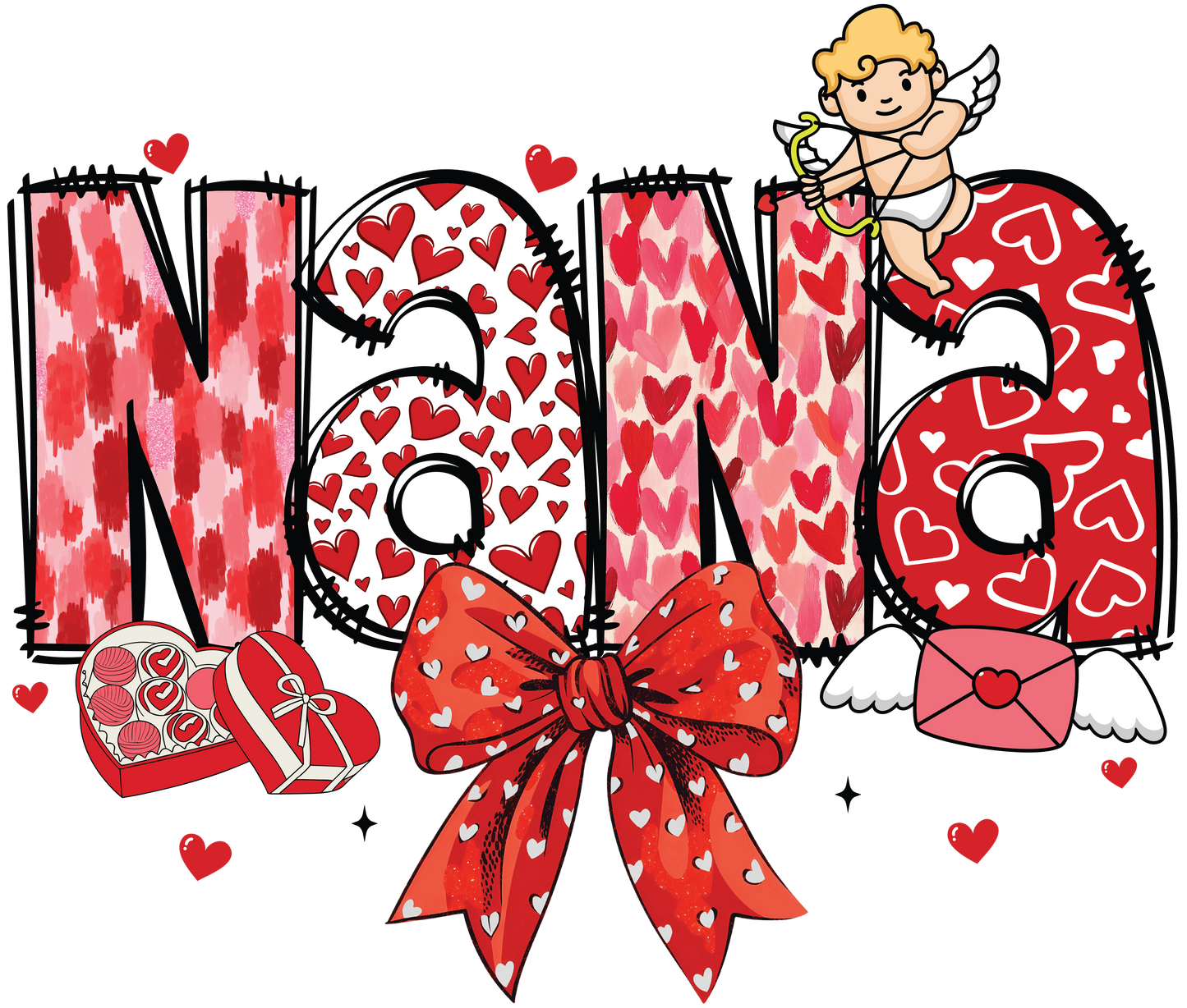 Iron On DTF Transfers For T-Shirt Clothes about 22cm 10 to choice from Valentines