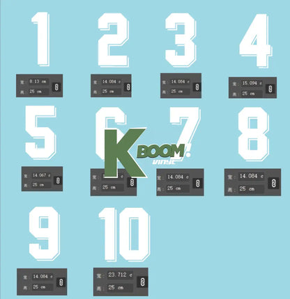 Iron On DTF Numbers Letters Sports Football Soccer Jersey Uniforms T-Shirts White /black