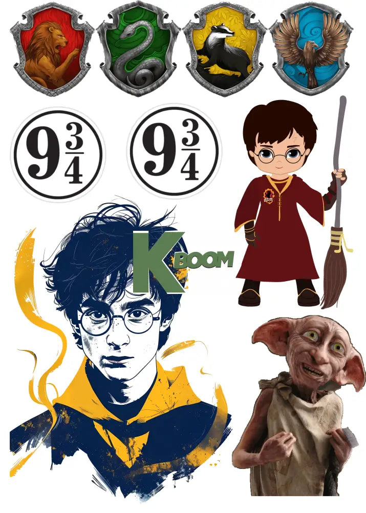 Iron On DTF Transfer Harry Potter 1 15cm or smaller each logo For T-Shirt DTF Transfers