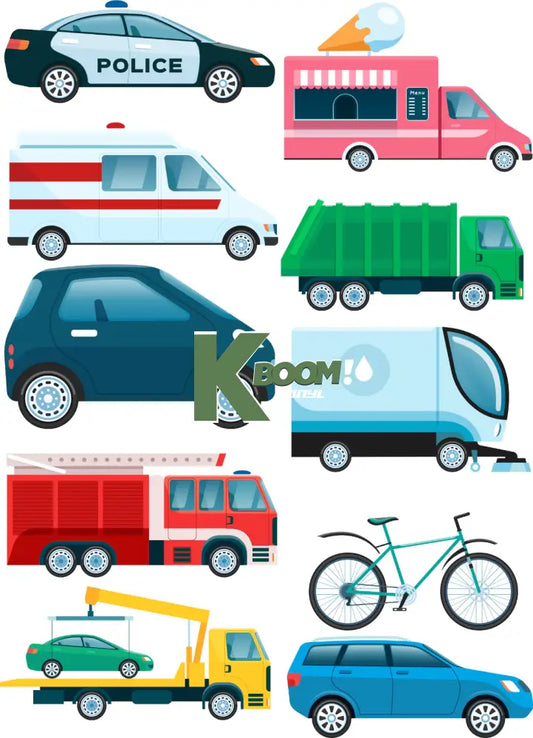 Iron On DTF Transfer Vehicles 1 15cm each logo For T-Shirt DTF Transfers