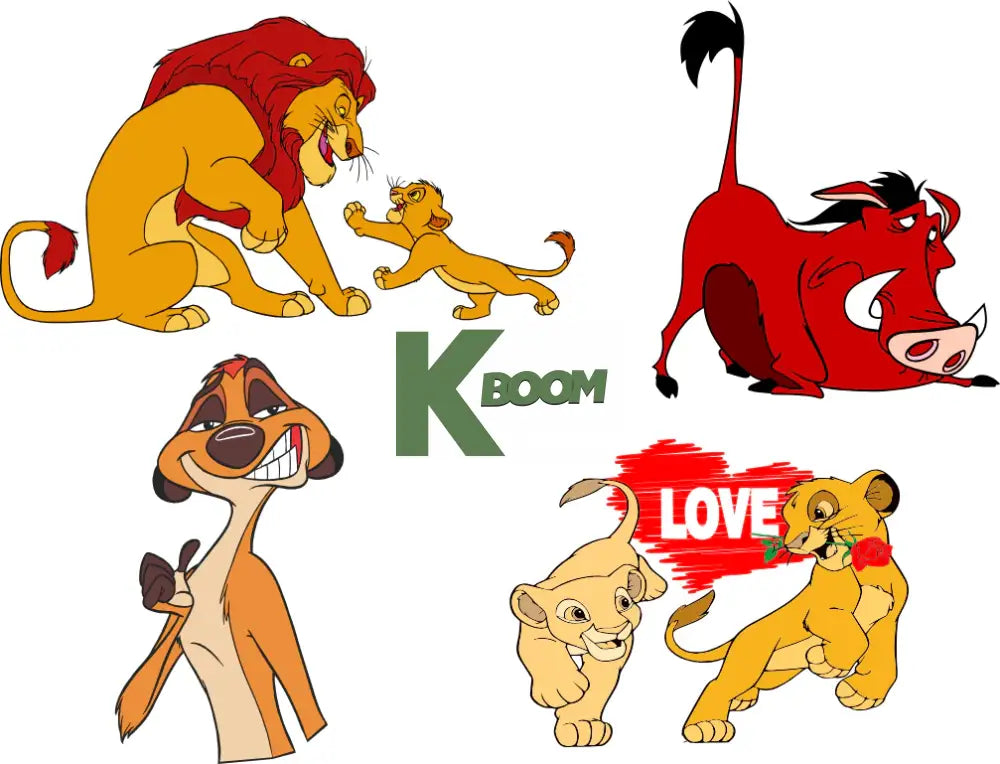 Iron On DTF Transfers For T-Shirt 15cm each image Lion King 1 DTF Transfers