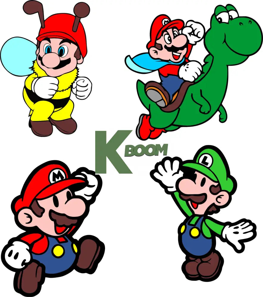 Iron On DTF Transfers For T-Shirt 15cm each image minions Mario 2 DTF Transfers