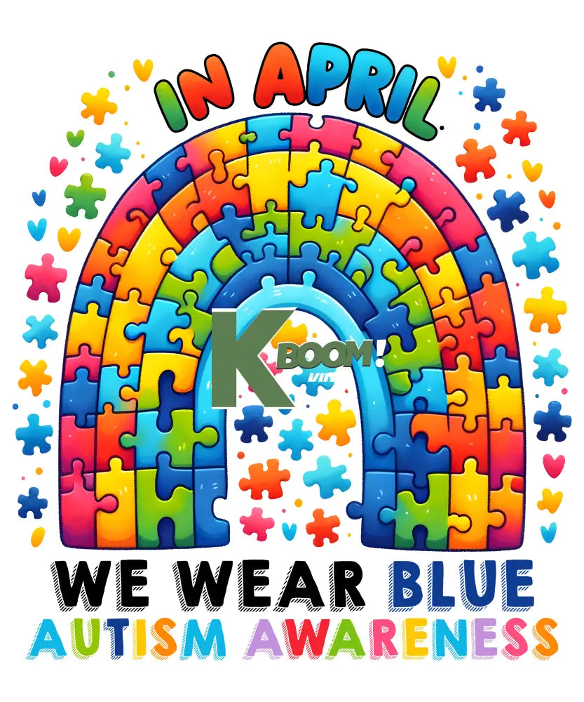 Iron On DTF Transfers For T-Shirt Clothes about 15cm Autism 12 DTF Transfers