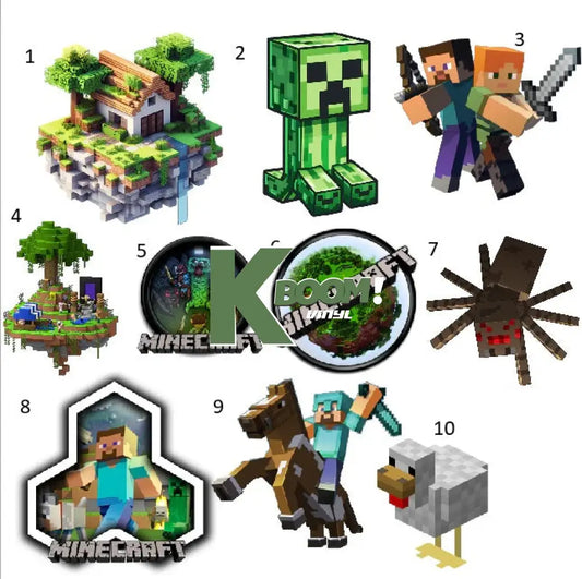 Iron On DTF Transfers For T-Shirt Clothes about 8cm - 10cm a logo Minecraft DTF Transfers