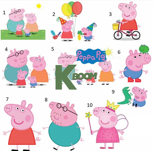 Iron On DTF Transfers For T-Shirt Clothes about 8cm - 10cm a logo Peppa Pig DTF Transfers